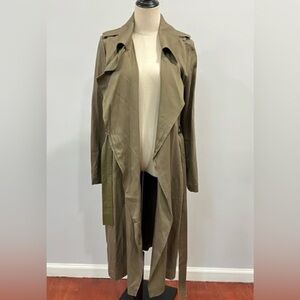 ☘️ NWOT Badgley Mischka Olive Green Women's Trench Coat